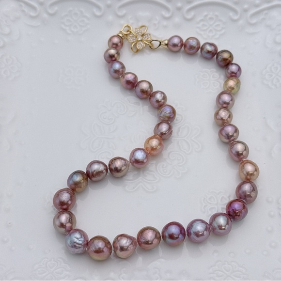 X255 Handmade Freshwater Edison Baroque Pearl Necklace - Picture 1 of 12